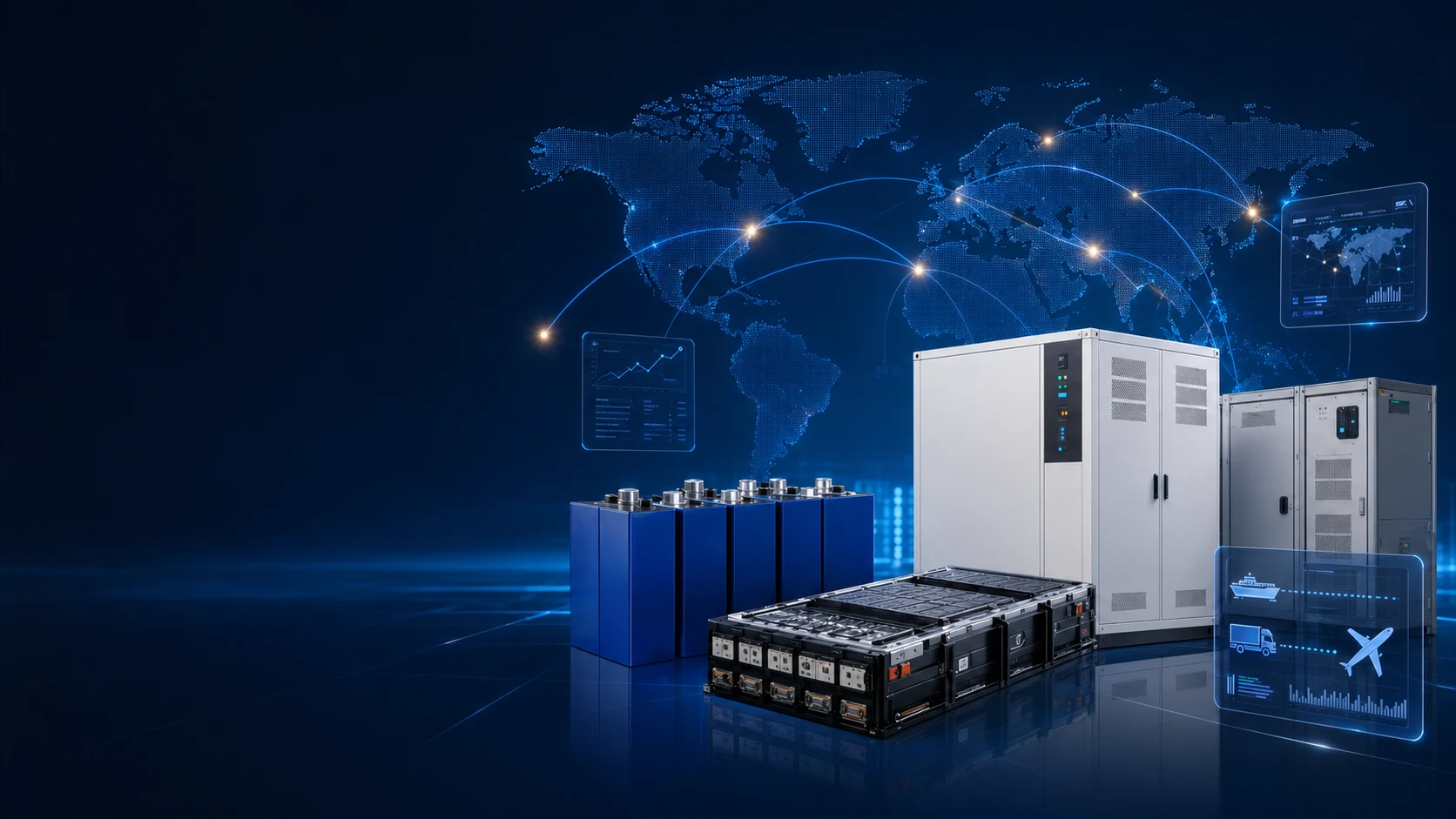 NexaEco battery sourcing route visual with trade coordination nodes